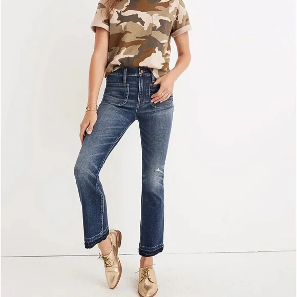 Madewell Cali Demi-Boot Jeans Patch Pocket Edition - Picture 1 of 13